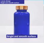 Plastic Vitamin Supplement Bottle PET Capsule Tablet Pill Bottle Blue 100ml