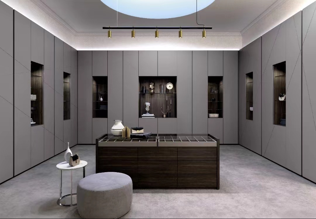 Modern Bedroom Furniture Wooden Wardrobe Closet with Sliding Mirror and NO Folded Style