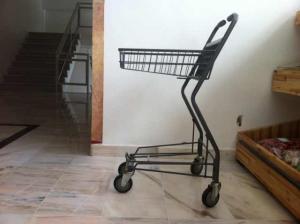 Quality Japanese Metallic Supermarket Shopping Trolley / Grocery Cart With Wheels wholesale