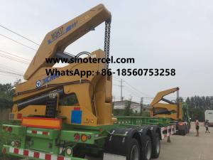 Quality 3 Axle Sidelifter Trailer For Loading 20 Feet 40 Feet Container With XCMG Crane wholesale