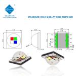 12W SMD5050 RGBW Chips 350mA 620-630nm 520-530nm 460-470nm 3000K For Stage
