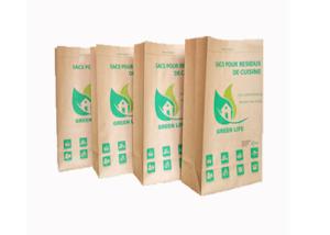 Quality Open Mouth Kraft Paper Sacks 2 Ply / 3 Ply Breathable GMP Standard Square Bottom wholesale