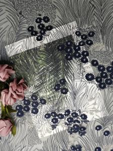 Quality 60 Yards Navy 3D Floral Embroidery Crochet Lace Fabric wholesale