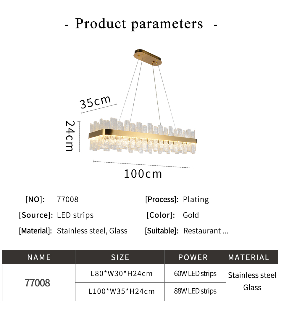 Led chandelier Living room chandeliers rectangular Kitchen fixture frosted matte glass entryway chandelier(WH-CY-195)