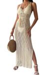 Small Quantity Clothing Factory Solid Color Knitted Suspenders Dress Beach