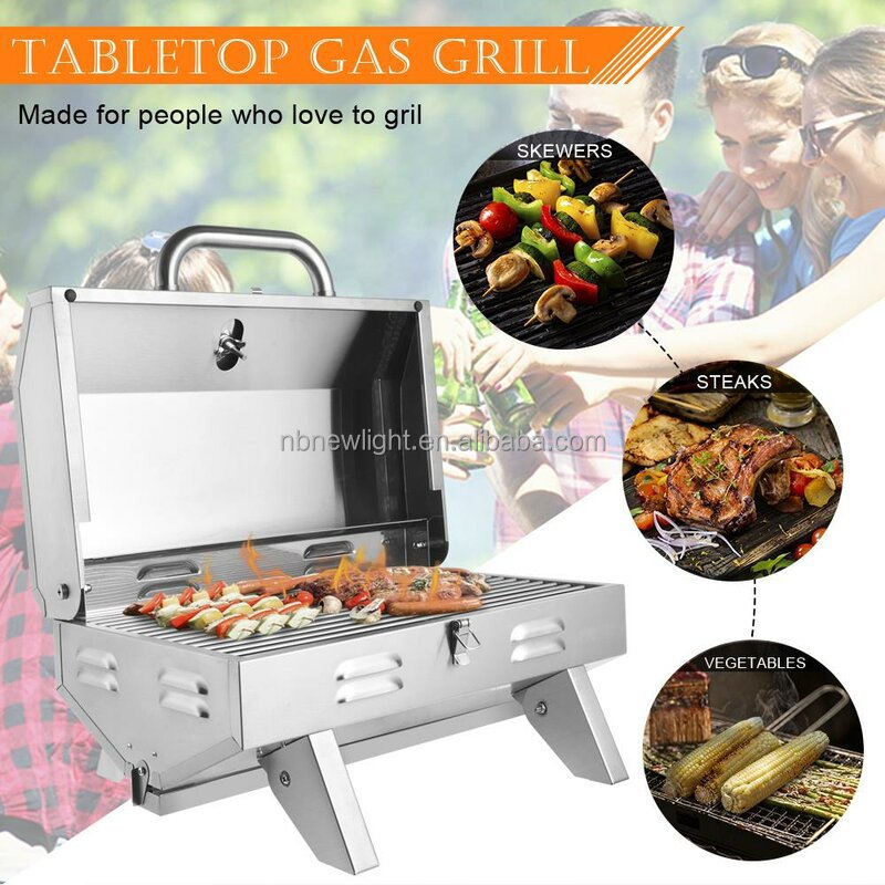Portable Outdoor Gas Grill for Pizza BBQ Stainless Steel Countertops and Lightweight