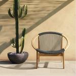 Outdoor Dining Chairs Natural Stackable Teak Wood Villa Solid Wood Restaurant