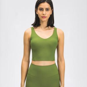 Quality High Stretch Ribs Sweat-Wicking Gym Vests Womens Sportwear 2021 Slim Yoga Vest wholesale