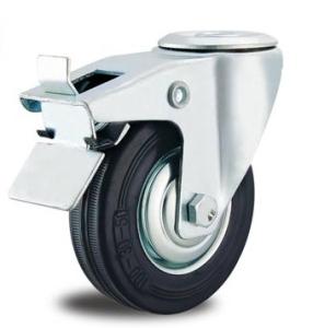 Quality 8 inch industrial rubber wheel swivel caster with bolt hole locking wheels wholesale