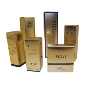Quality ROHS FSC Cosmetic Paper Box Packaging for Bottles Jars 375g silver Paper Material wholesale