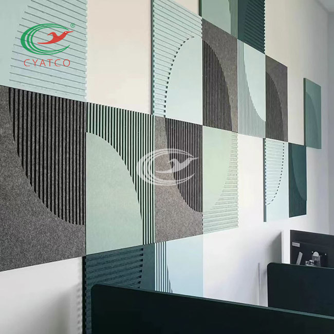 Carved Indoor Felt Wall Panels Lightweight Sound Absorption Durable