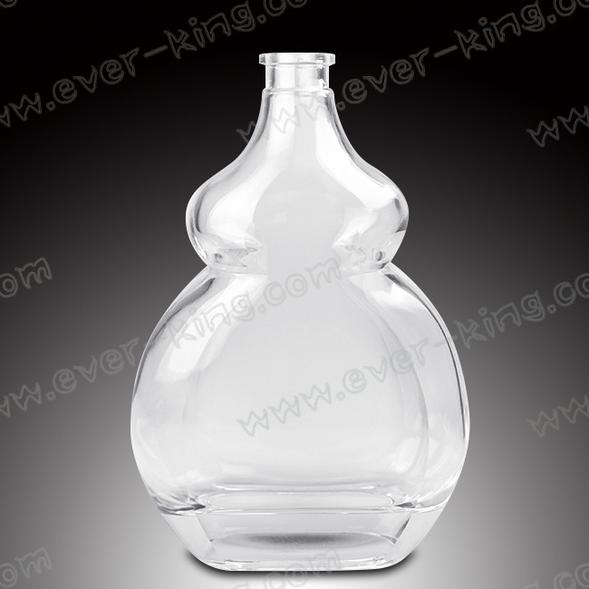 Metal Label Screen Printing 1.5L Rum Glass Bottle