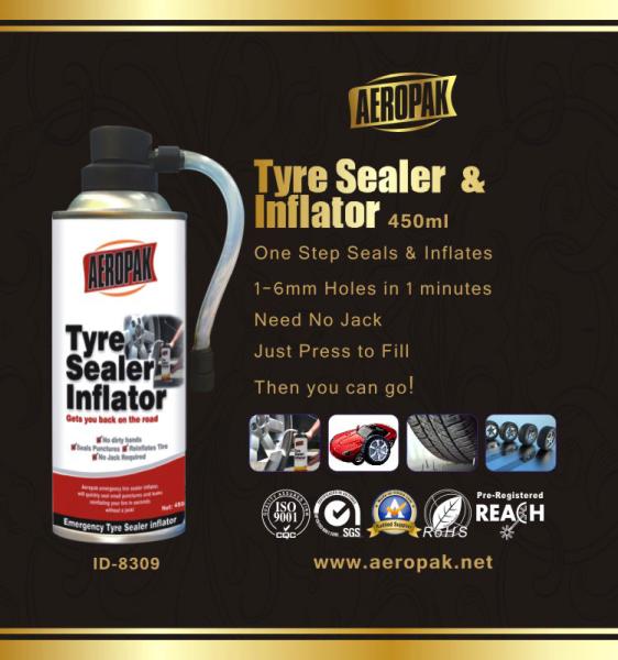 Aeropak Emergency Car Tubeless Rubber Tire Puncture Repair Sealant For