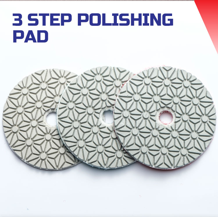 Customized Colors 3 Step Resin Bond Flexible Polishing Pads for Granite Marble Best