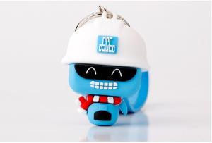 Quality Custom Made Company Brand Mascot Soft Touch PVC Plastic Miniature Key Chain Souvenir For Promotion wholesale