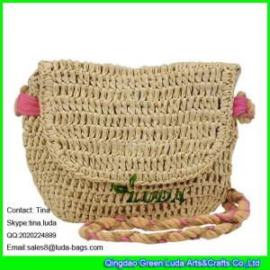 Quality LUDA natural magnetic paper straw crochet mini crossbody bag wholesale