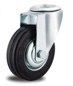 Quality 6 inch bolt hole rubber caster wheels industrial castors for furniture wholesale