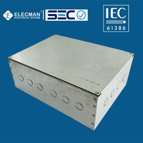 Outside Galvanized Square IEC 61386 Steel Electric Cable Junction Box 400x300x15