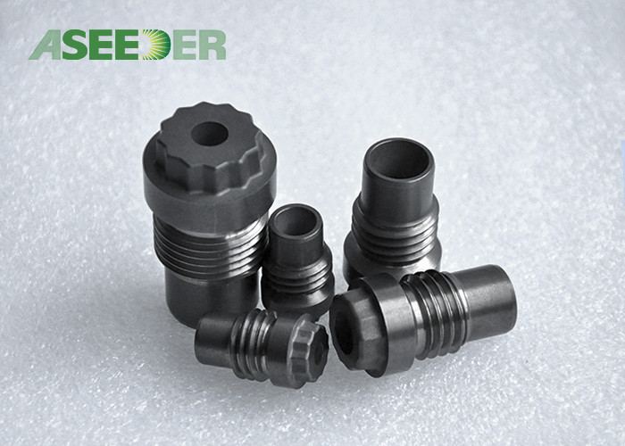 Hard Alloy Cross Goove Thread Nozzle / Strong Cemented Carbide Nozzle