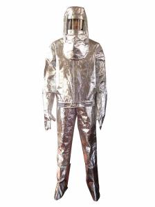 Quality 2800G Firefighter Protective Suit Acrylic Fibre Aluminium Finish Acid Resistant wholesale