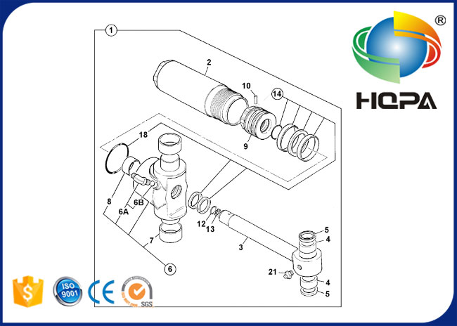 991/10142 99110142 991 10142 Ram Swing Cylinder Seal Kit for JCB 3DX
