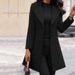 MID Length Woolen Coats For Women Korean Version Wool Lapel Thin Winter Coat