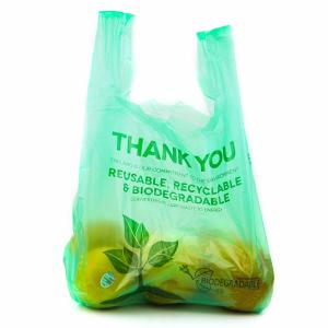 Quality 100 % Biodegradable Vegetable Bags , Custom Plastic Bags With Handles wholesale