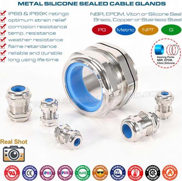 Brass PG Adjustable Cord Glands, Copper IP68 Watertight Cable Glands with Heat