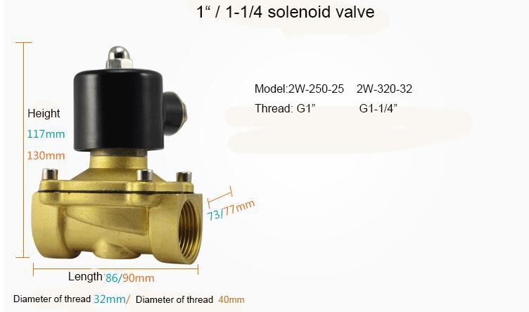 Low Pressure 2w 200-20 24vac 3/4 inch 24vdc Brass Solenoid Valve Water