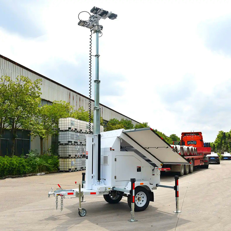 Portable Solar Light Tower Surveillance Tower Lighting Mining Operations Mobile Lighting Tower