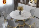 Custom Marble Restaurant Fast Food Luxury Gold Metal marble round Dining tables