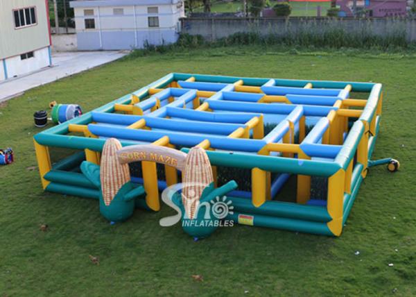 12x12m kids N adults giant inflatable corn maze digitally printed for sports