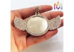 Antifatigue Rustproof Round DIY Jewelry Charms With Wings