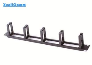 Quality 19 Inch 1U Cable Management Panel Black Steel Base With Plastic Rings wholesale