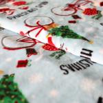 Printed Christmas Flannel Fleece Fabric 300gsm For Upholstery Toy Blankets