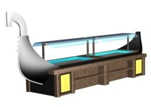 Quality Wooden Japanese Sashimi Sushi Boat Buffet Counter L5500 x W1200 x H2300 MM, Commercial Buffet Equipment wholesale