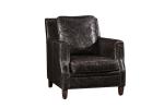 Industrial Loft High Back OX Leather Armchair With Solid Hardwood Frame