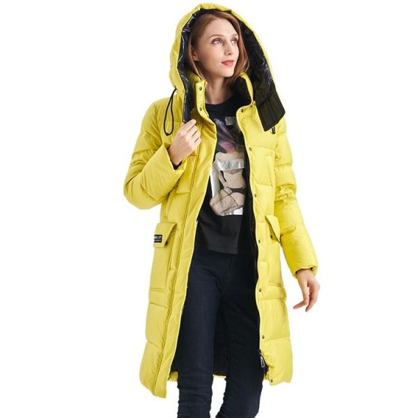 FODARLLOY Winter Jacket Women's Zipper Slim Hooded Coat Female Warm Parkas Long