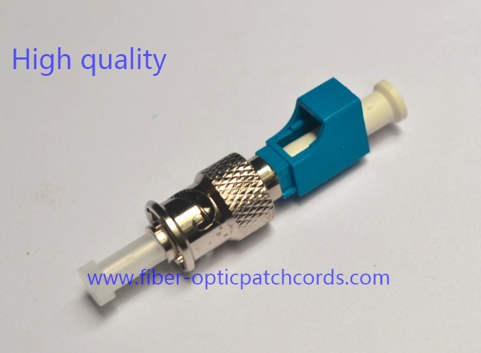 Metal Fiber Optic Audio Cable Adapter / St To Lc Fiber Adapter Blue Color