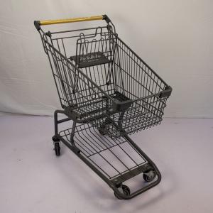 Quality Grey 60L Supermarket Shopping Trolley Retail Chain Store Shopping Cart With TPR Wheels wholesale