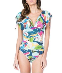 Quality Go with The Floral Print Adjustable Straps Mio One Piece Swimsuit wholesale