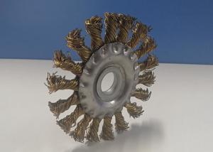 Quality Bronze Knotted Wire Wheel Brush / Twist Knot Wire Brush With 16mm Arbor Hole wholesale