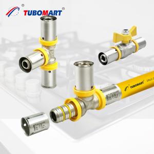 Quality Brass Gas Pipe Press Fittings PN20 Customized For Pex Al Pex Pipes wholesale
