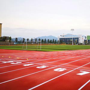 Quality 15mm Thickness Eco-friendly Sports Flooring Red Full PU Athletic Track wholesale