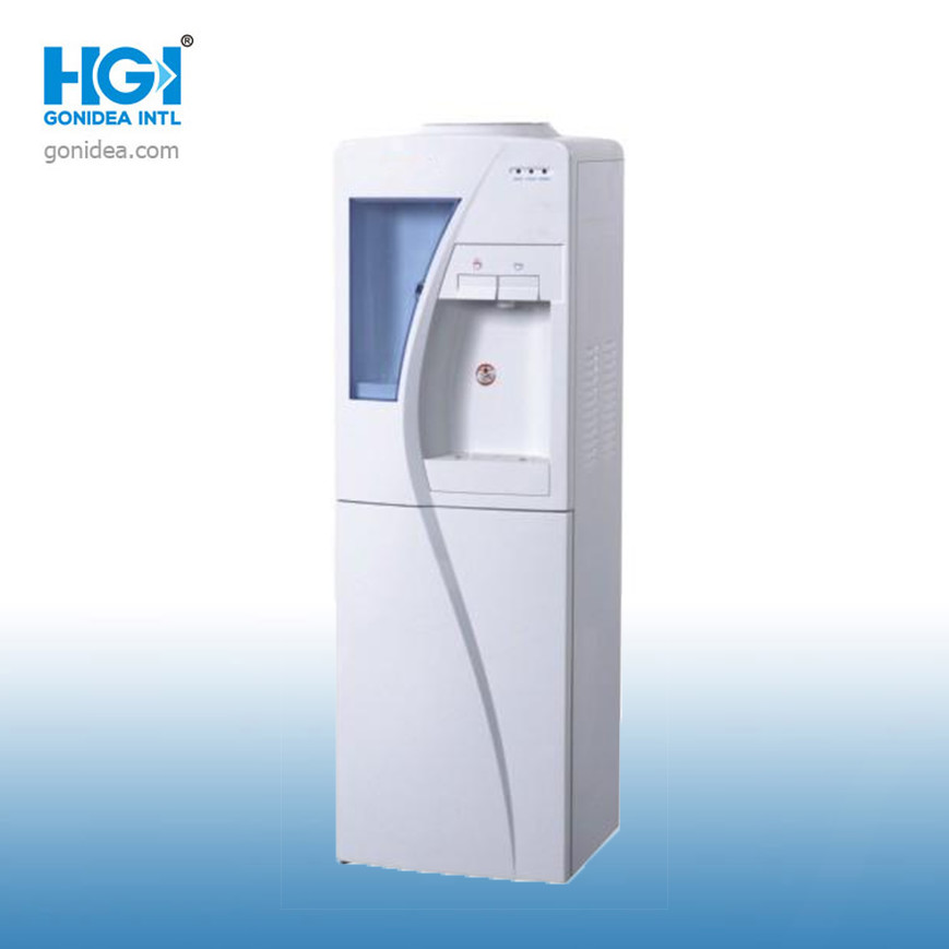 Vertical Tap Hot Cold Water Dispenser Stainless Steel With Storage Cabinet