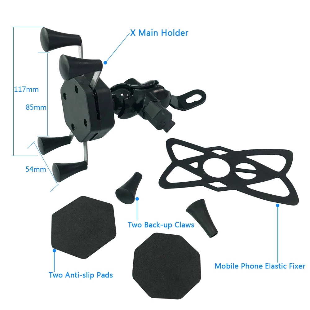 Aluminium X Claw Motorcycle Phone Mount For 3.5-6'' Cell Phone