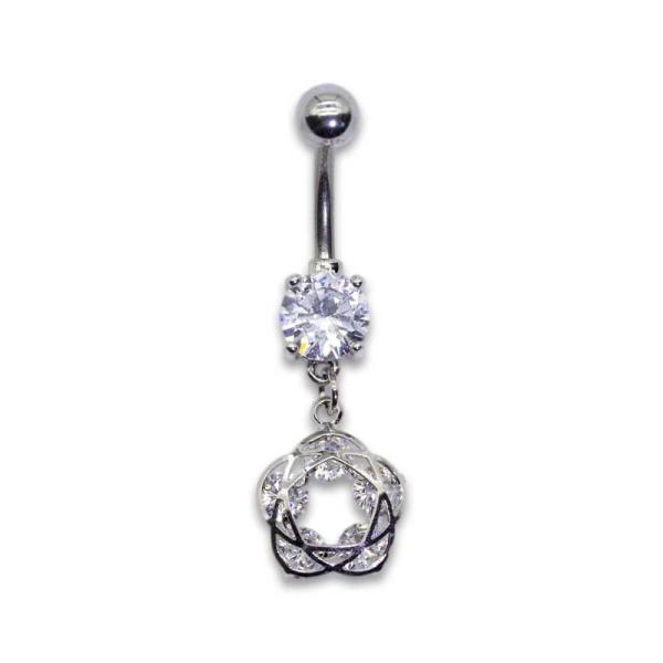 Flower Dangle Belly Button Piercings Jewelry 14G 1.6mm Stainless Steel Belly