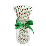 Green foil pattern FDA Certificate Biodegradable Paper Straws Food-grade