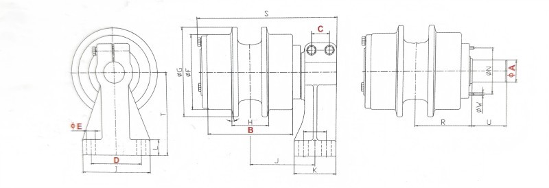 Forge 40MN Excavator Upper Roller Top Roller Carrier Roller Undercarriage Parts For Kubota 60