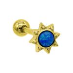 Tongue Rings Opal Stone Jewelry Stainless Steel Piercing Ball Multiple Color
